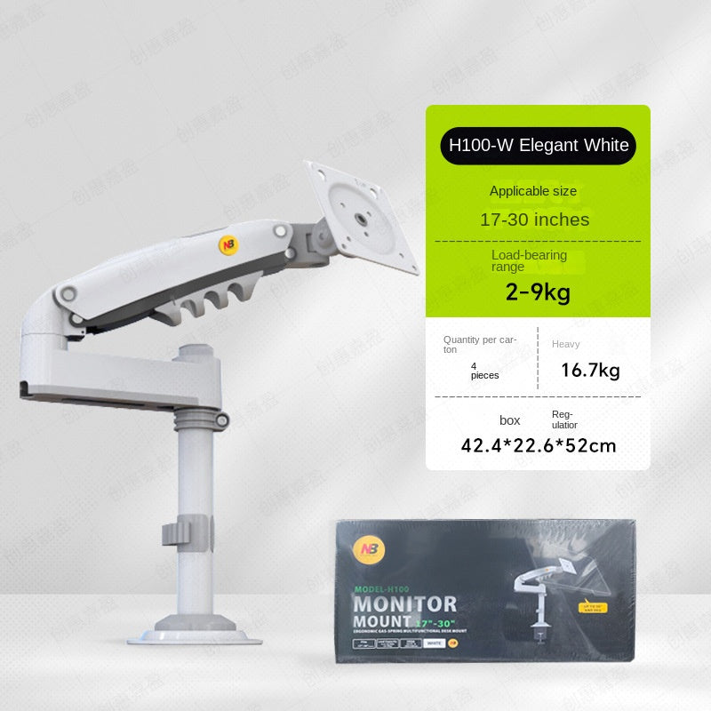 NBH100 Monitor Arm Adjustable Desk Mount for Desktop Computer, Reversible Mounting Bracket for Dorm Room Use