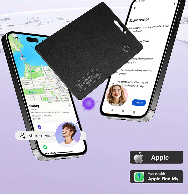 Ultra Thin Wireless Charging Card Tracker front view