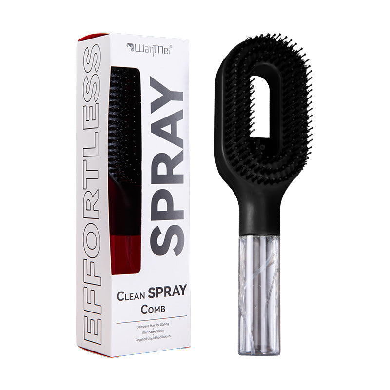 Multifunctional Mist Spray Comb with Transparent Spray Bottle, Hollow Handle, Hair Straightening Comb, Export Hair Care Tool