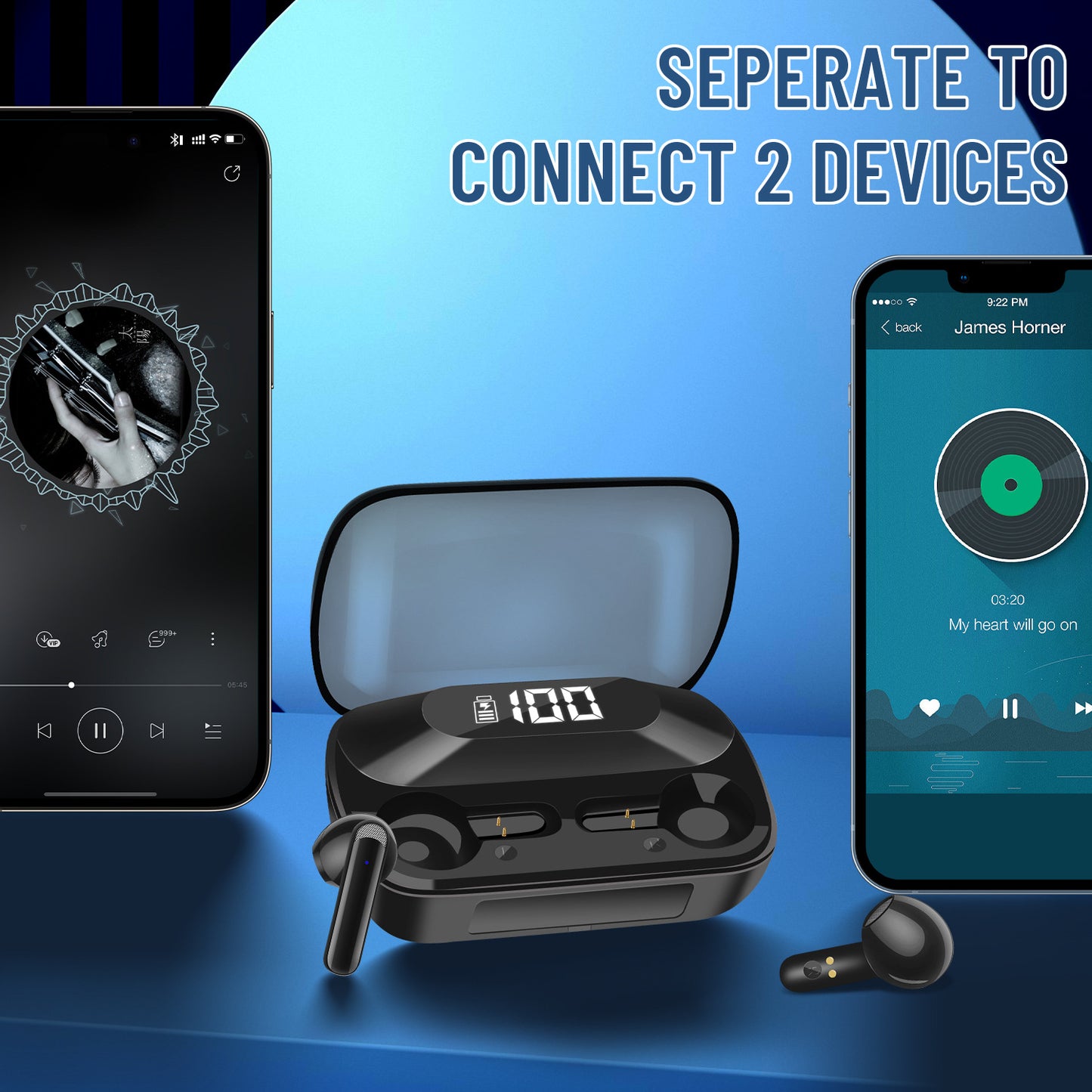 AKZ-S18 Power Bank TWS Earbuds Black