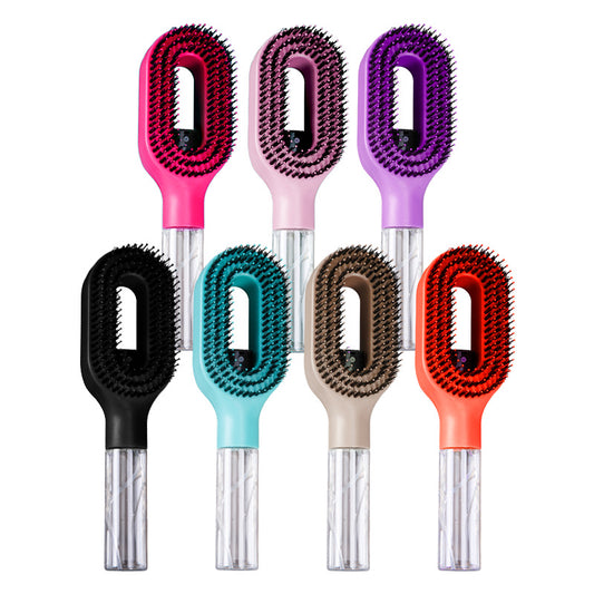Multifunctional Mist Spray Comb with Transparent Spray Bottle, Hollow Handle, Hair Straightening Comb, Export Hair Care Tool