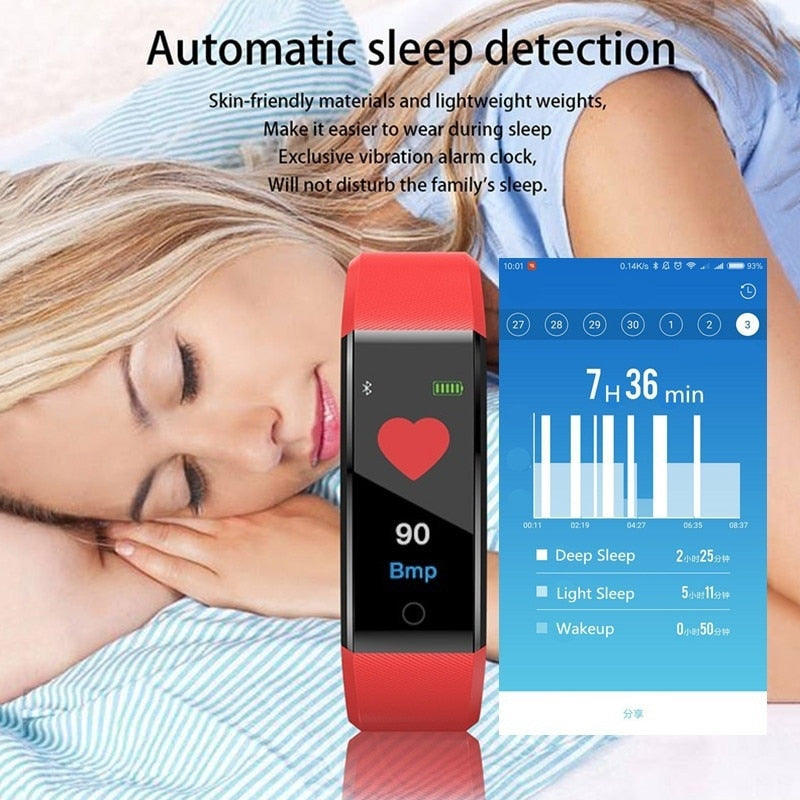 115 Plus Bluetooth Smart Watch Heart Rate Fitness Tracker