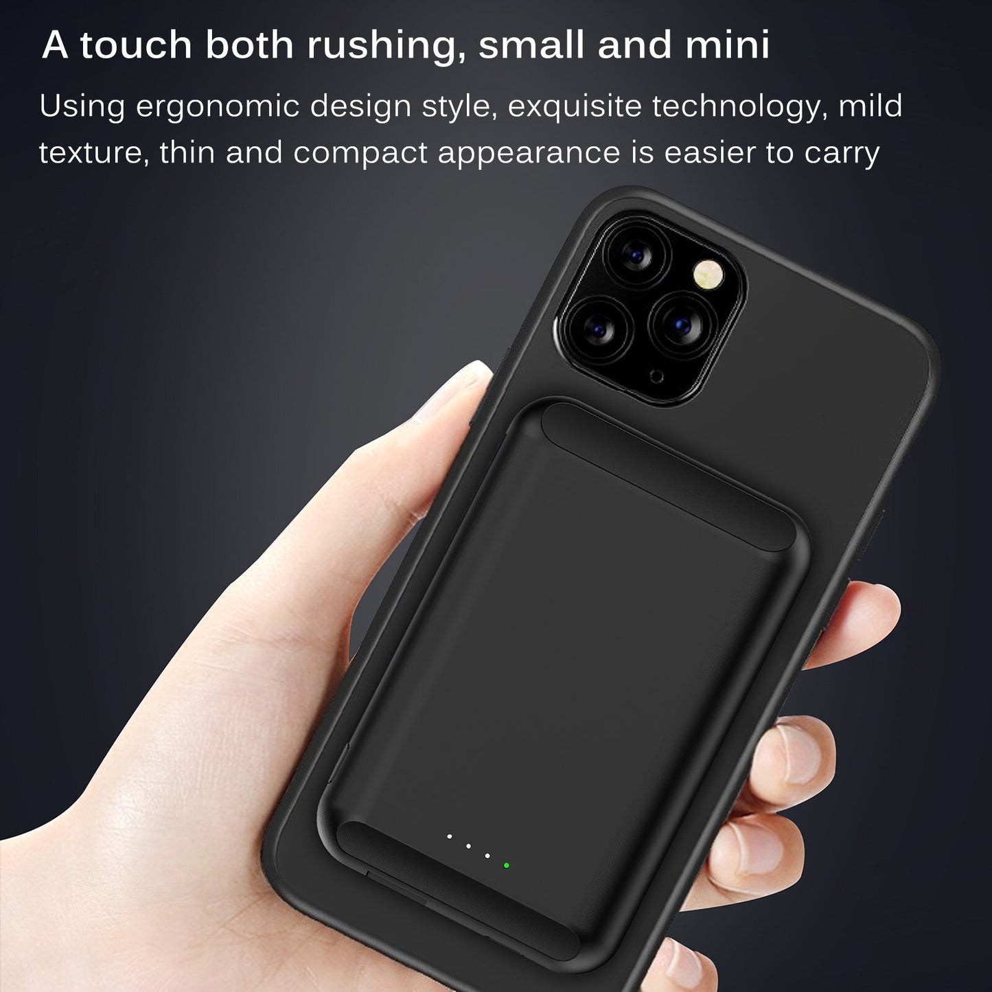 Built-In N52 Magnet Power Bank 5000mAh Front View