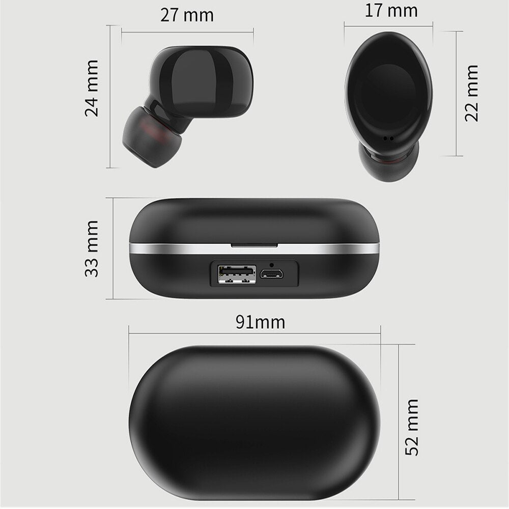 Touch Headset TWS Wireless Bluetooth Earphone Front View