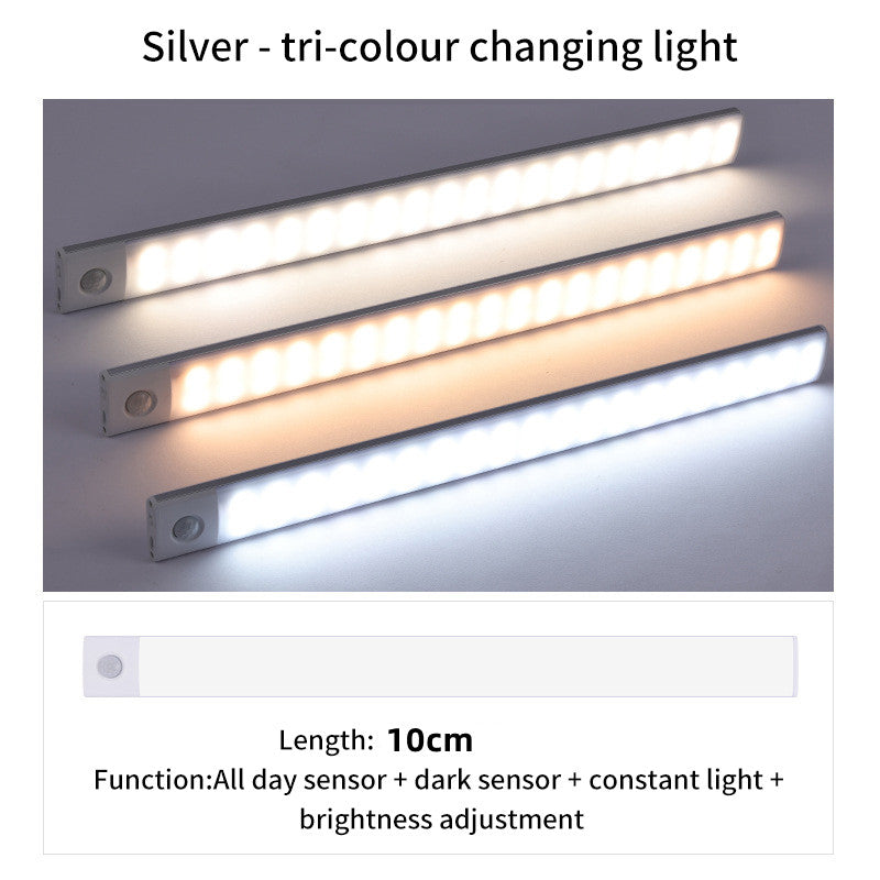 Ultra-Thin Intelligent Body Sensor Led Lights Long Strip Wireless Magnetic Closet Lights With Rechargeable Wine Cabinet Light Strip