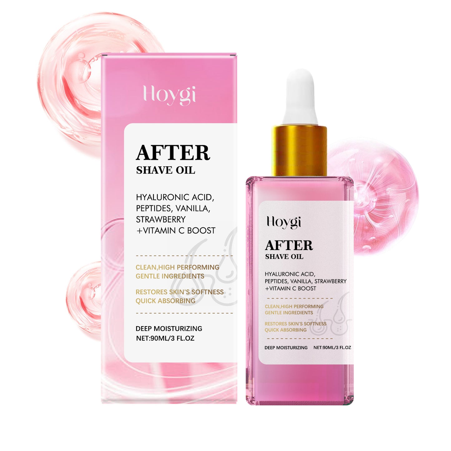 HOYGI Strawberry Scented Hair and After-Shave Care Essential Oil, Moisturizing and Nourishing for Smooth Skin Daily Care Oil