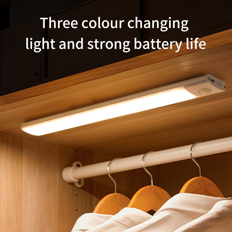 Ultra-Thin Intelligent Body Sensor Led Lights Long Strip Wireless Magnetic Closet Lights With Rechargeable Wine Cabinet Light Strip
