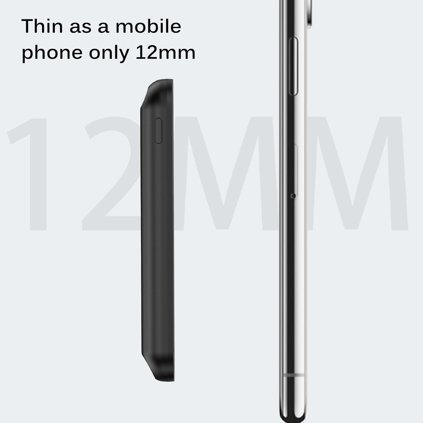Built-In N52 Magnet Power Bank 5000mAh Front View
