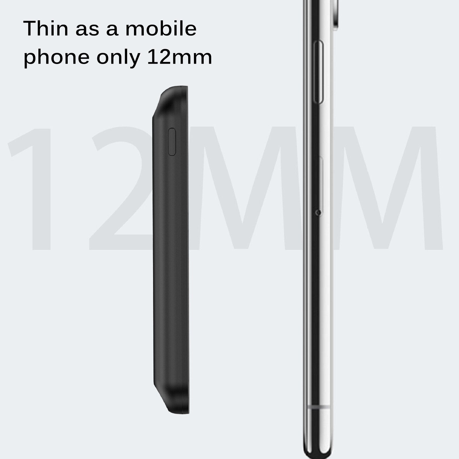 Built-In N52 Magnet Power Bank 5000mAh Front View