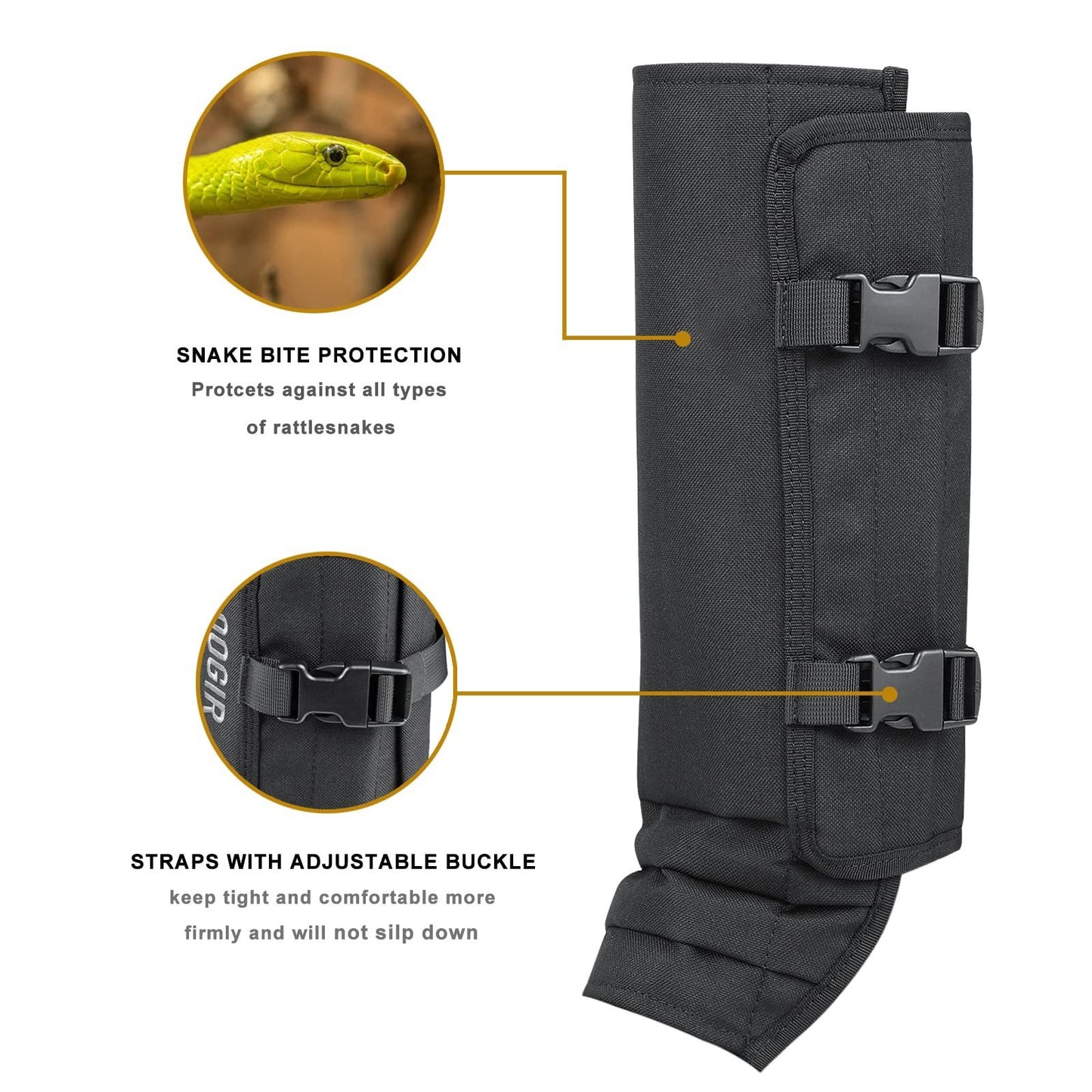 Anti venom snake bite leg guard jungle walking leg guard black camouflage leg guard