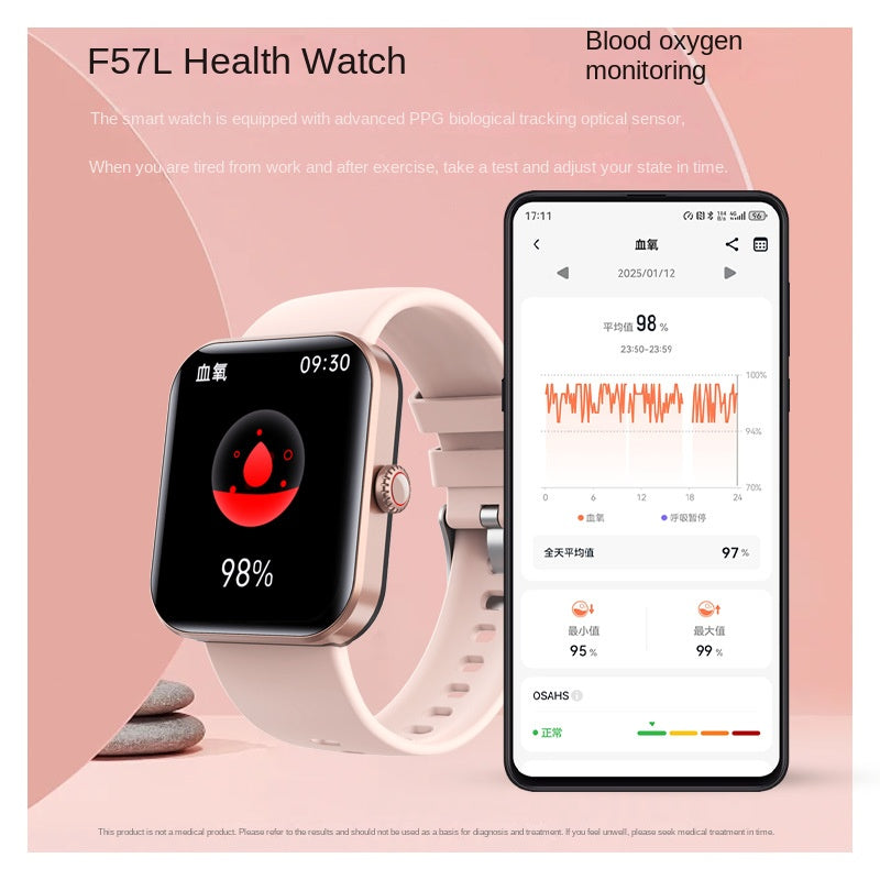 Smart Watch with Heart Rate, Blood Pressure, Body Temperature Monitoring, Sleep Tracking, Step Counter,