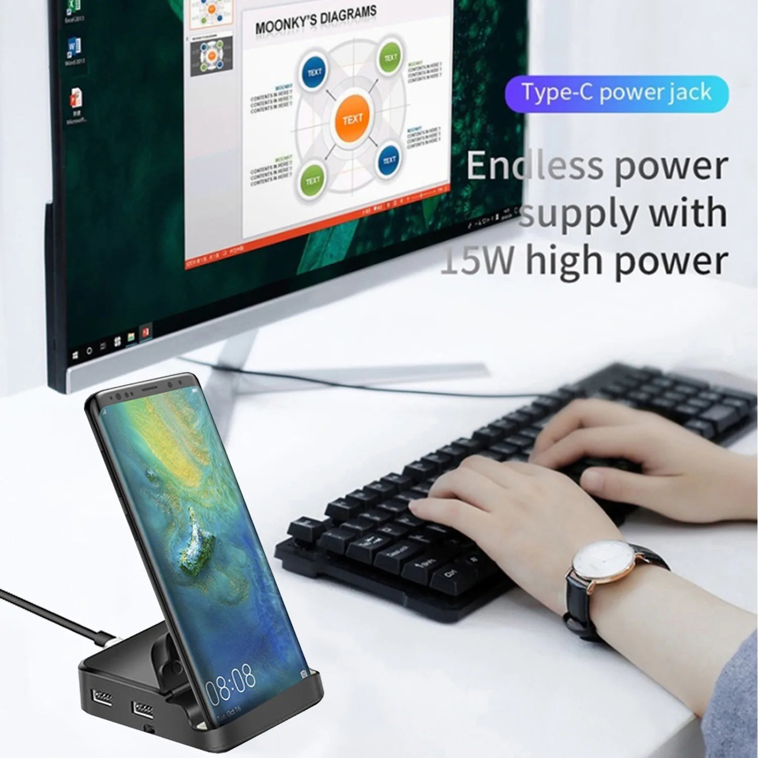 8 in 1 USB-C Hub Docking Station front view