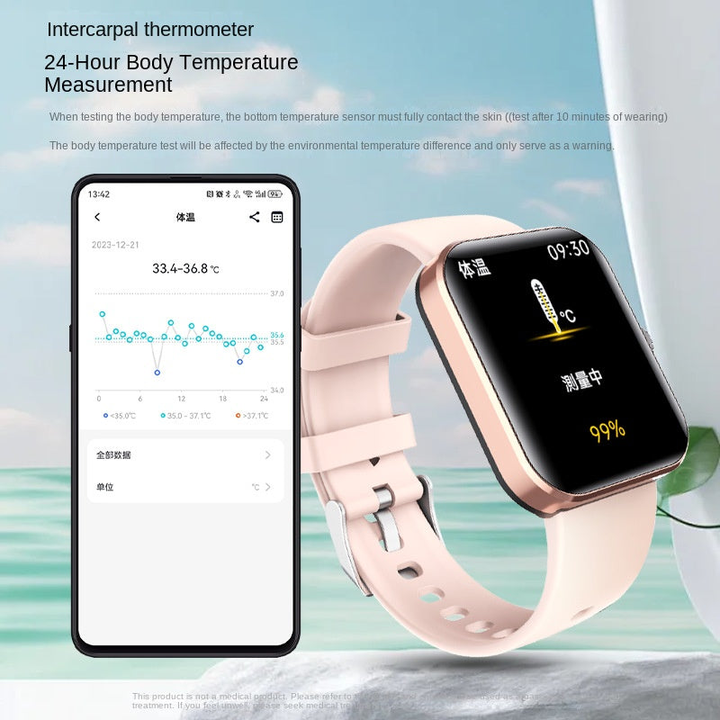 Smart Watch with Heart Rate, Blood Pressure, Body Temperature Monitoring, Sleep Tracking, Step Counter,