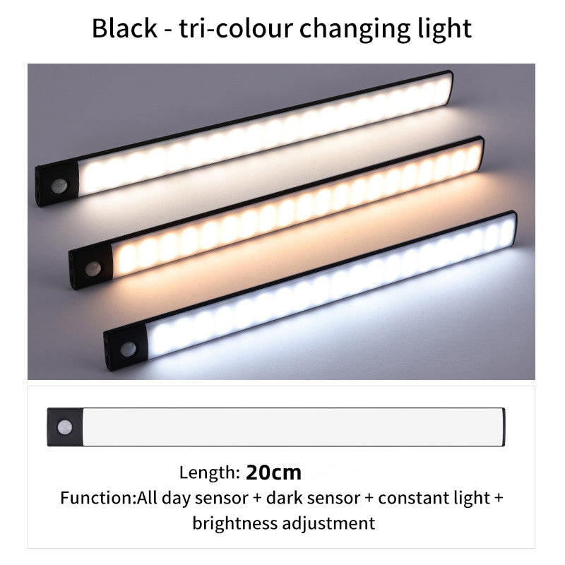Ultra-Thin Intelligent Body Sensor Led Lights Long Strip Wireless Magnetic Closet Lights With Rechargeable Wine Cabinet Light Strip